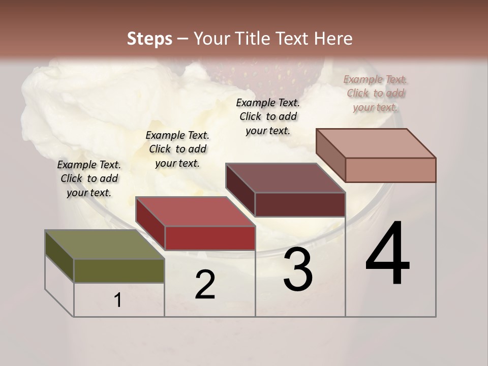 Served Strawberry Smoothie With Whip Cream PowerPoint Template