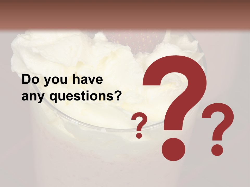 Served Strawberry Smoothie With Whip Cream PowerPoint Template