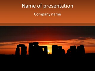 Stonehenge With The Sun Rising PowerPoint Template