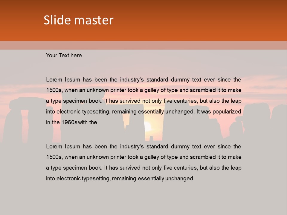 Stonehenge With The Sun Rising PowerPoint Template