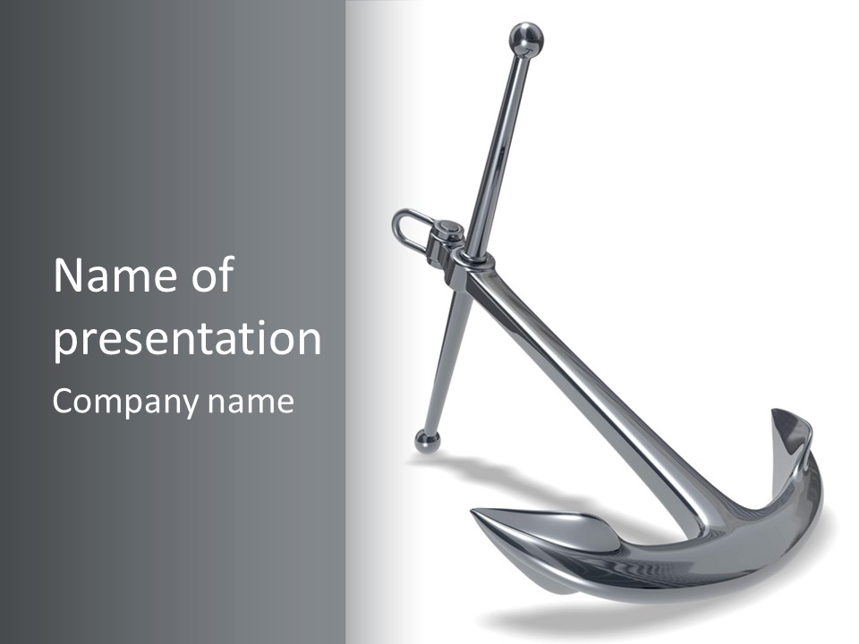 Rendered Iron Anchor PowerPoint Template