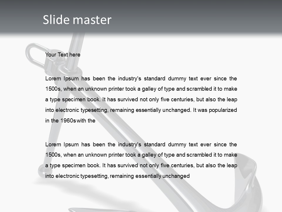 Rendered Iron Anchor PowerPoint Template