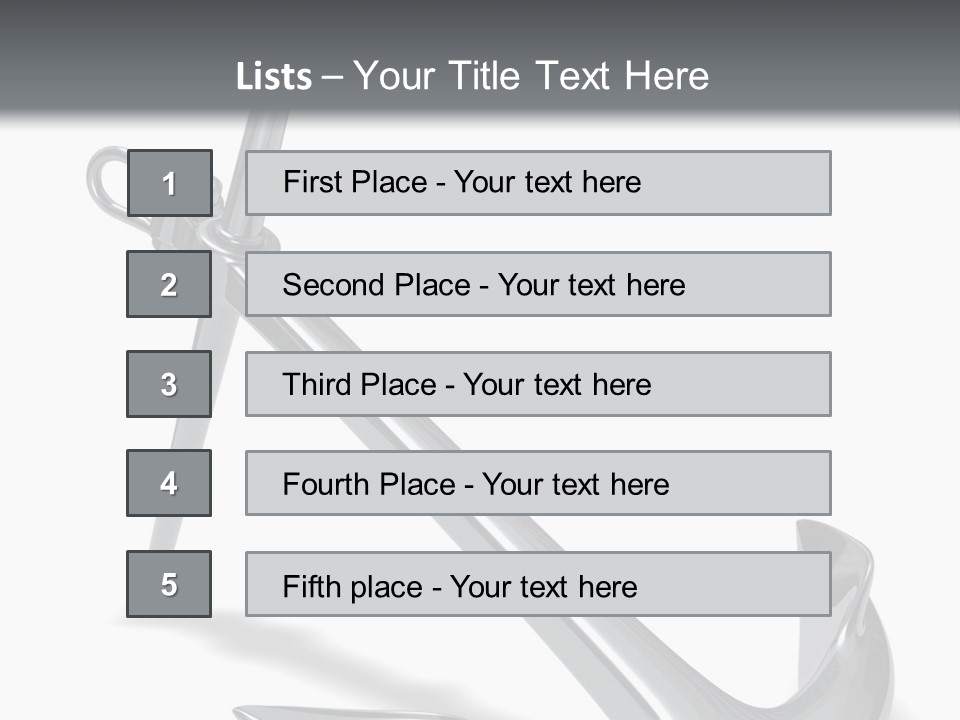 Rendered Iron Anchor PowerPoint Template