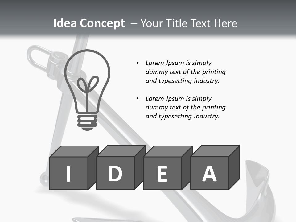 Rendered Iron Anchor PowerPoint Template