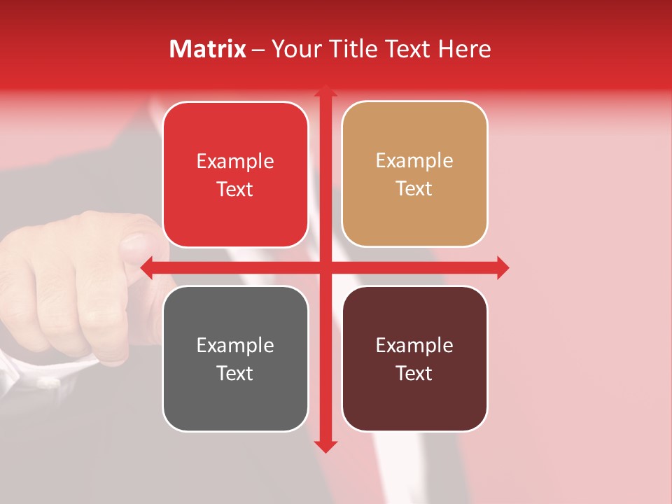 Business Man Pointing On The Red Background PowerPoint Template