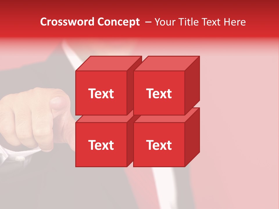 Business Man Pointing On The Red Background PowerPoint Template