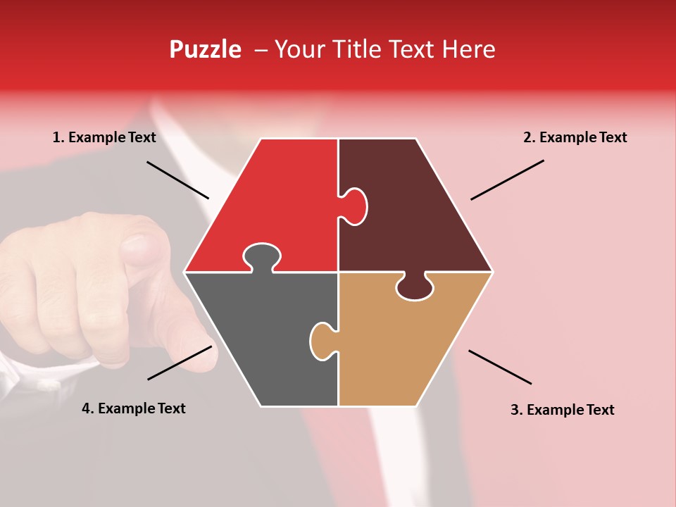 Business Man Pointing On The Red Background PowerPoint Template