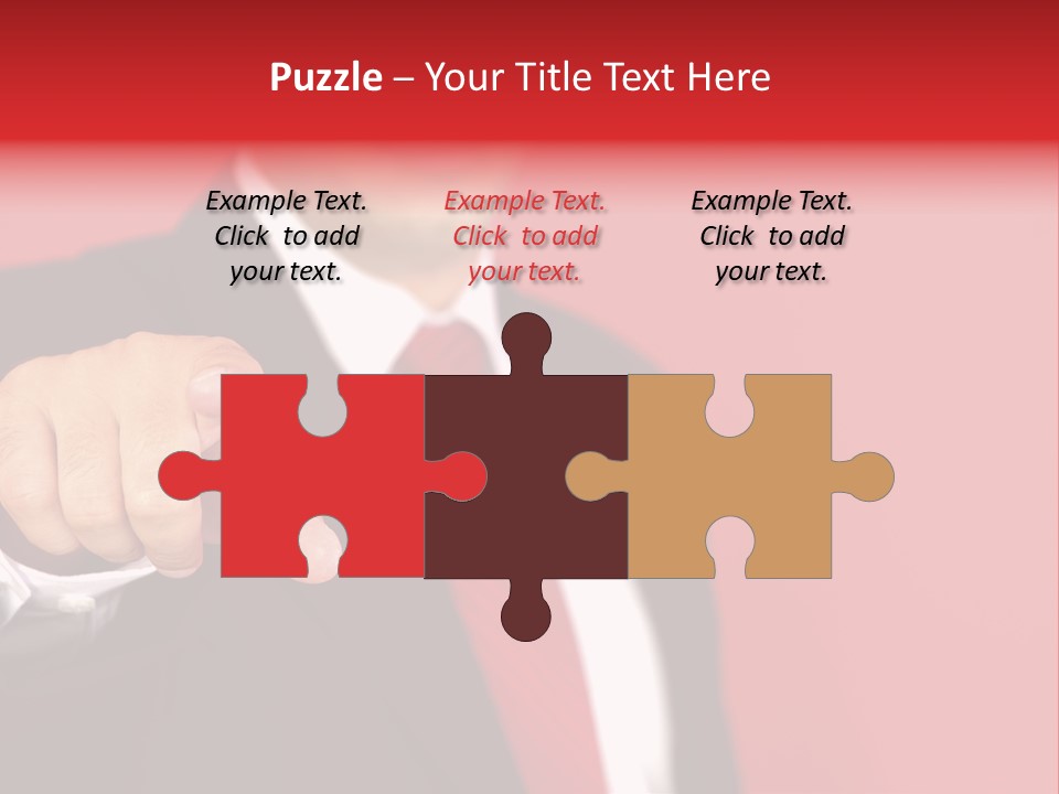 Business Man Pointing On The Red Background PowerPoint Template