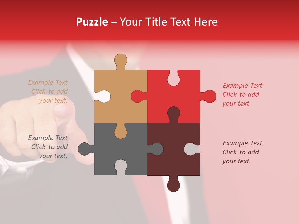 Business Man Pointing On The Red Background PowerPoint Template