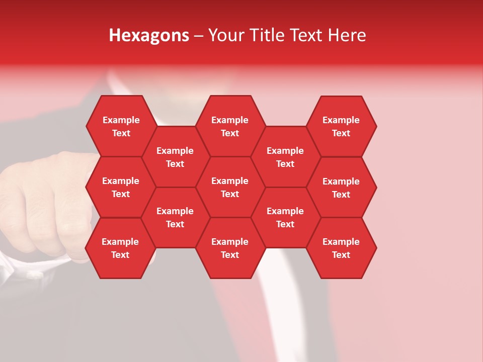 Business Man Pointing On The Red Background PowerPoint Template