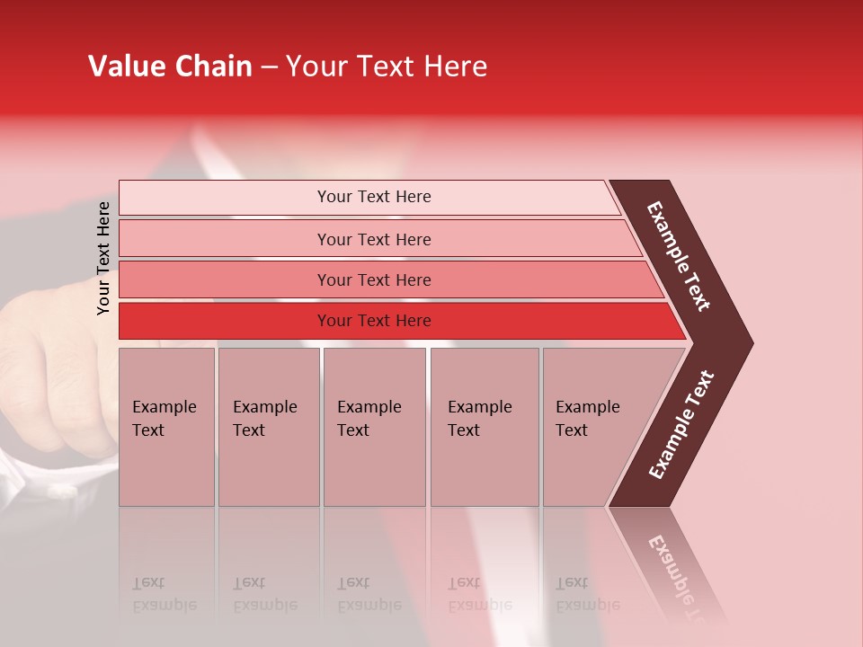Business Man Pointing On The Red Background PowerPoint Template