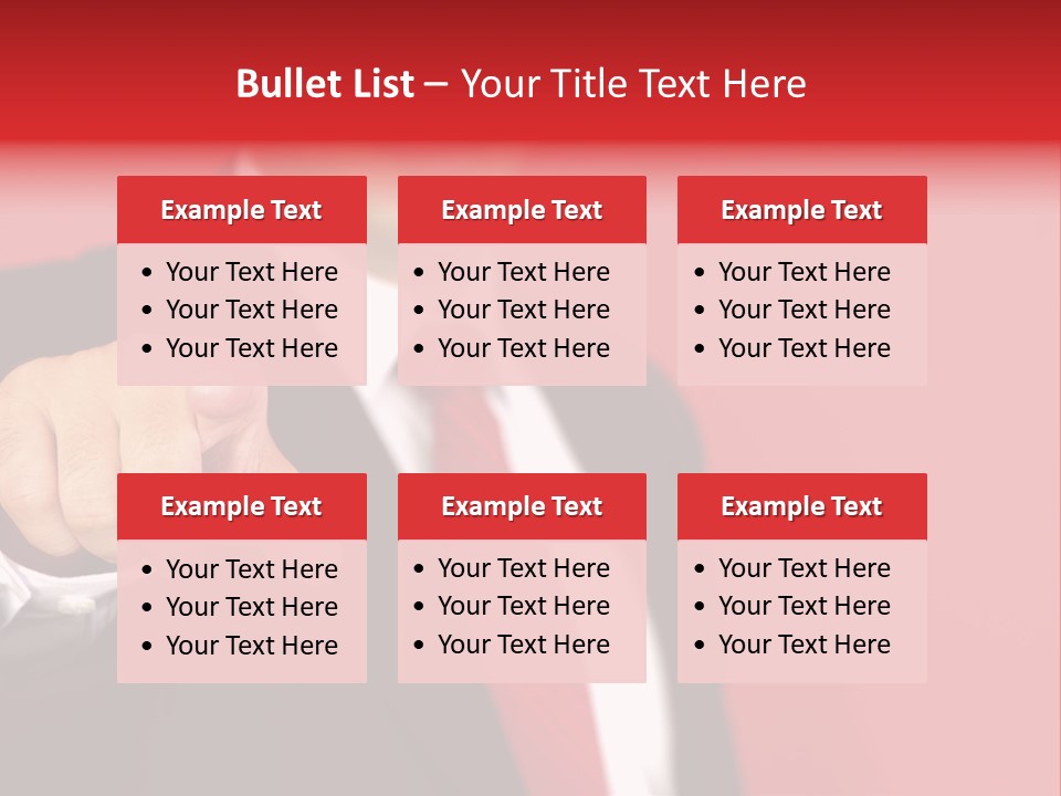 Business Man Pointing On The Red Background PowerPoint Template