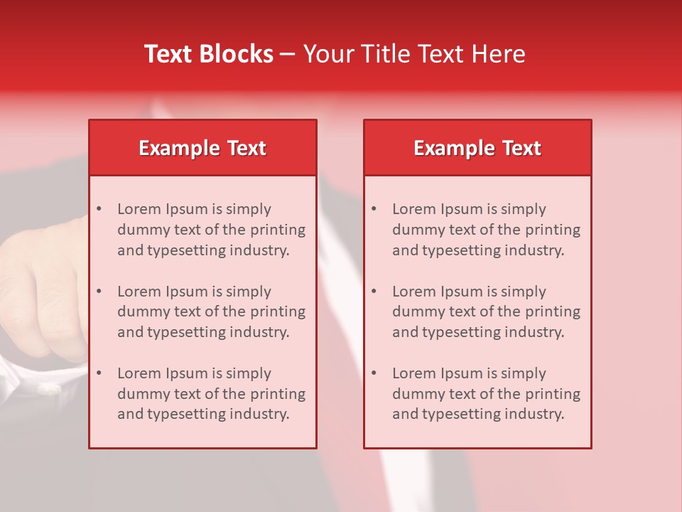 Business Man Pointing On The Red Background PowerPoint Template