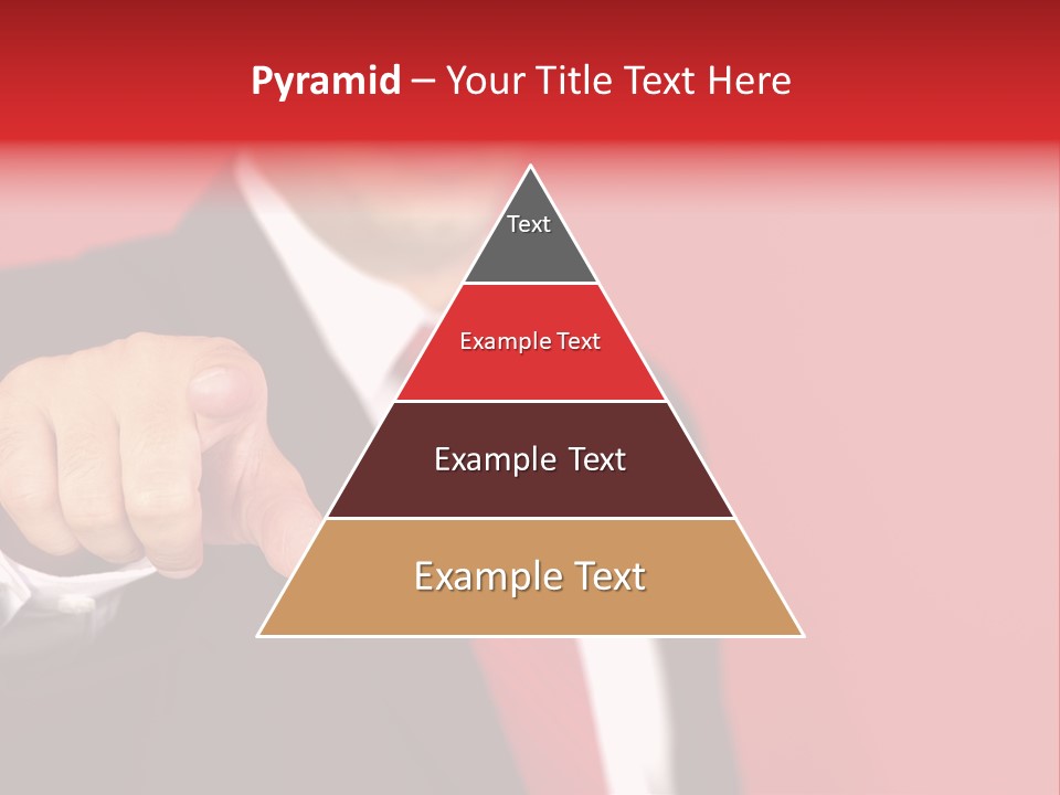 Business Man Pointing On The Red Background PowerPoint Template