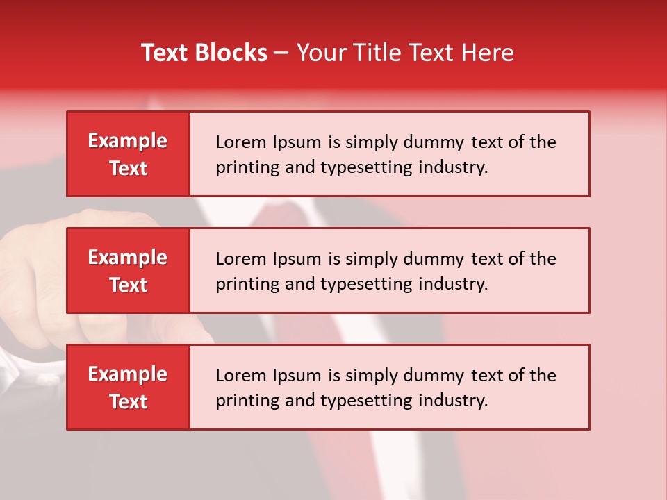Business Man Pointing On The Red Background PowerPoint Template