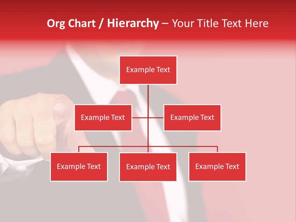 Business Man Pointing On The Red Background PowerPoint Template