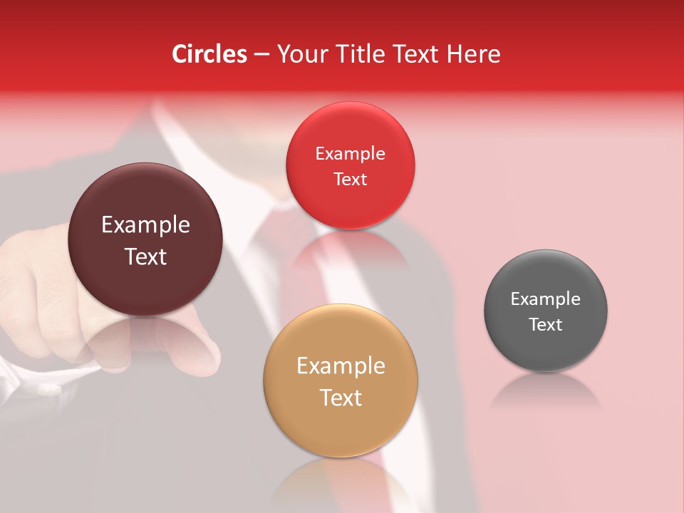 Business Man Pointing On The Red Background PowerPoint Template