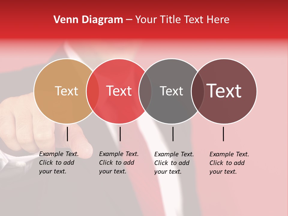 Business Man Pointing On The Red Background PowerPoint Template