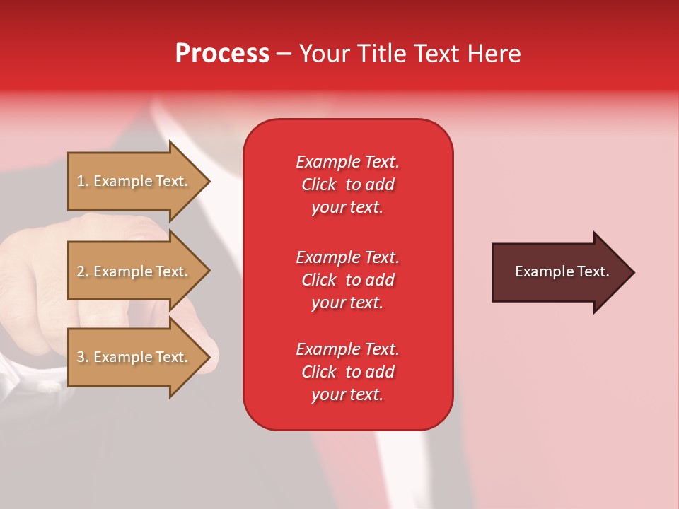 Business Man Pointing On The Red Background PowerPoint Template