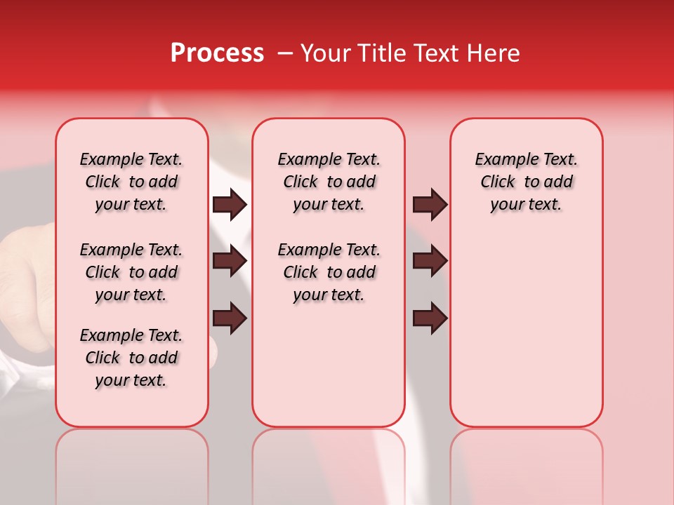 Business Man Pointing On The Red Background PowerPoint Template