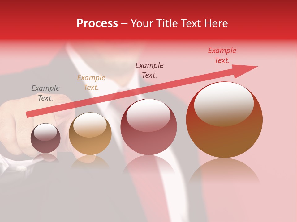 Business Man Pointing On The Red Background PowerPoint Template