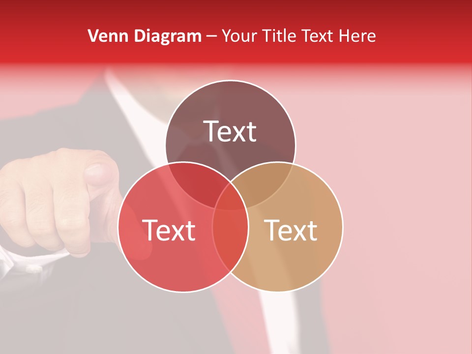 Business Man Pointing On The Red Background PowerPoint Template