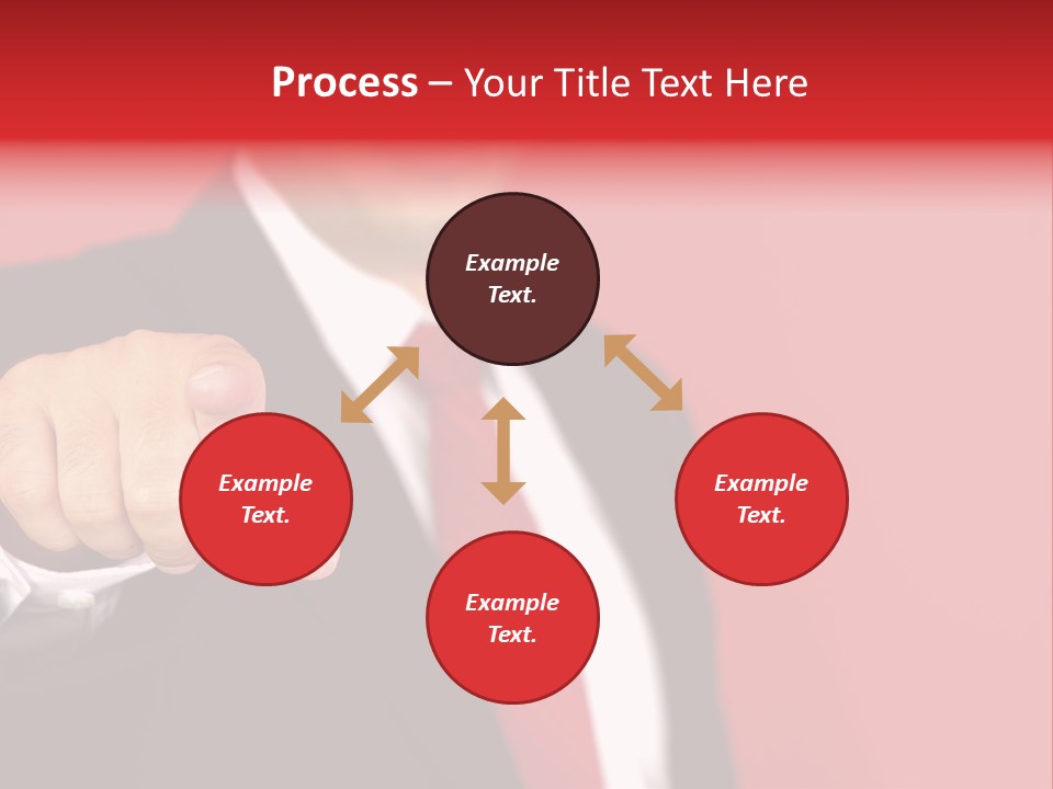Business Man Pointing On The Red Background PowerPoint Template