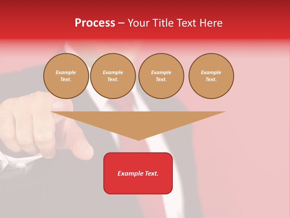 Business Man Pointing On The Red Background PowerPoint Template