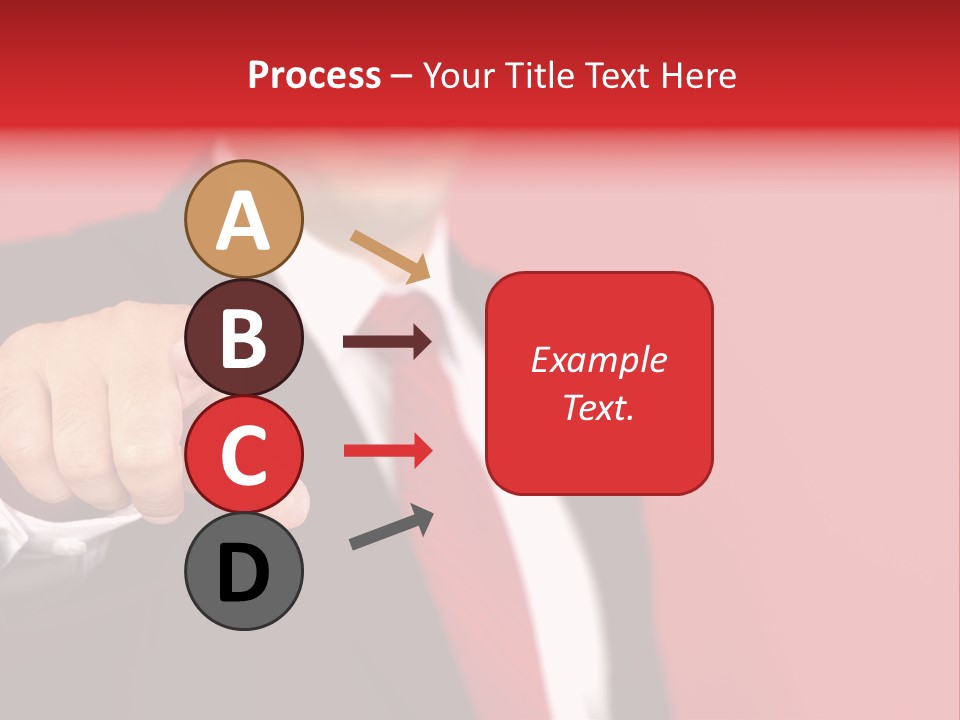 Business Man Pointing On The Red Background PowerPoint Template