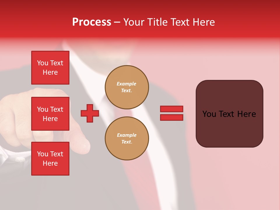 Business Man Pointing On The Red Background PowerPoint Template