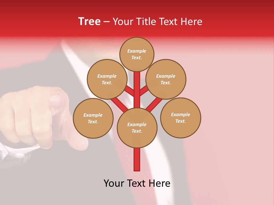 Business Man Pointing On The Red Background PowerPoint Template
