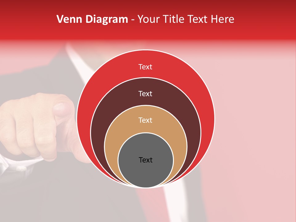 Business Man Pointing On The Red Background PowerPoint Template