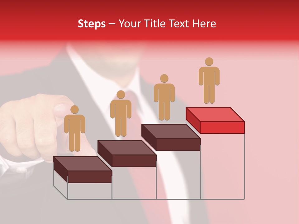 Business Man Pointing On The Red Background PowerPoint Template