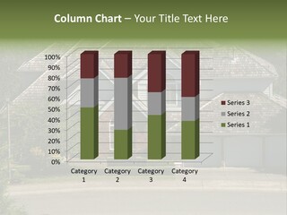 Nice Two-Story Three-Garage House Amidst Green Vegetation. "Dream Home" From Real-Estate Viewpoint. PowerPoint Template