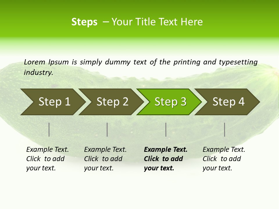 One Green Cucumber On A White Background. PowerPoint Template