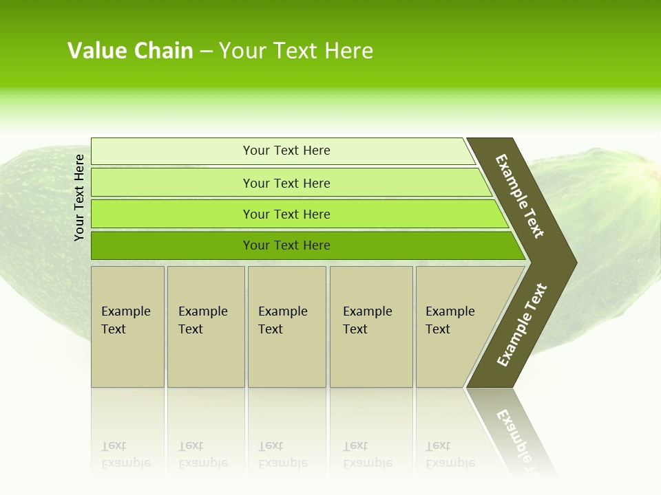 One Green Cucumber On A White Background. PowerPoint Template