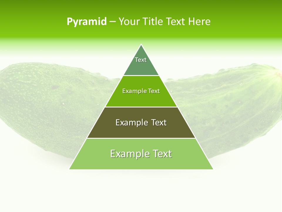 One Green Cucumber On A White Background. PowerPoint Template