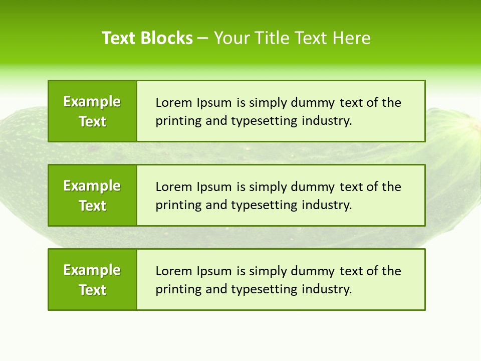 One Green Cucumber On A White Background. PowerPoint Template