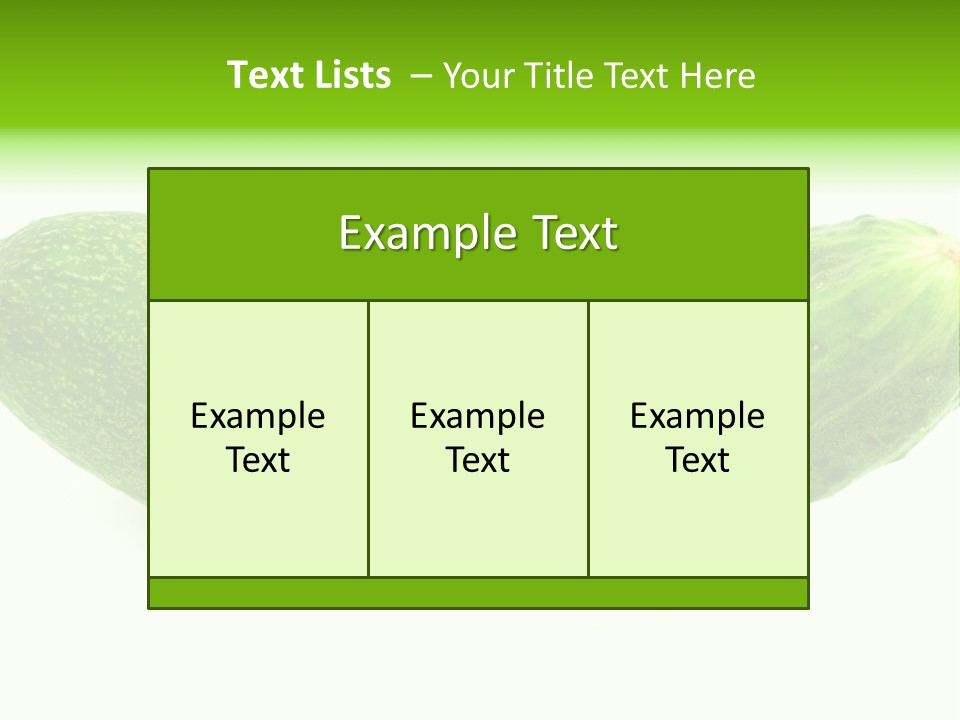 One Green Cucumber On A White Background. PowerPoint Template