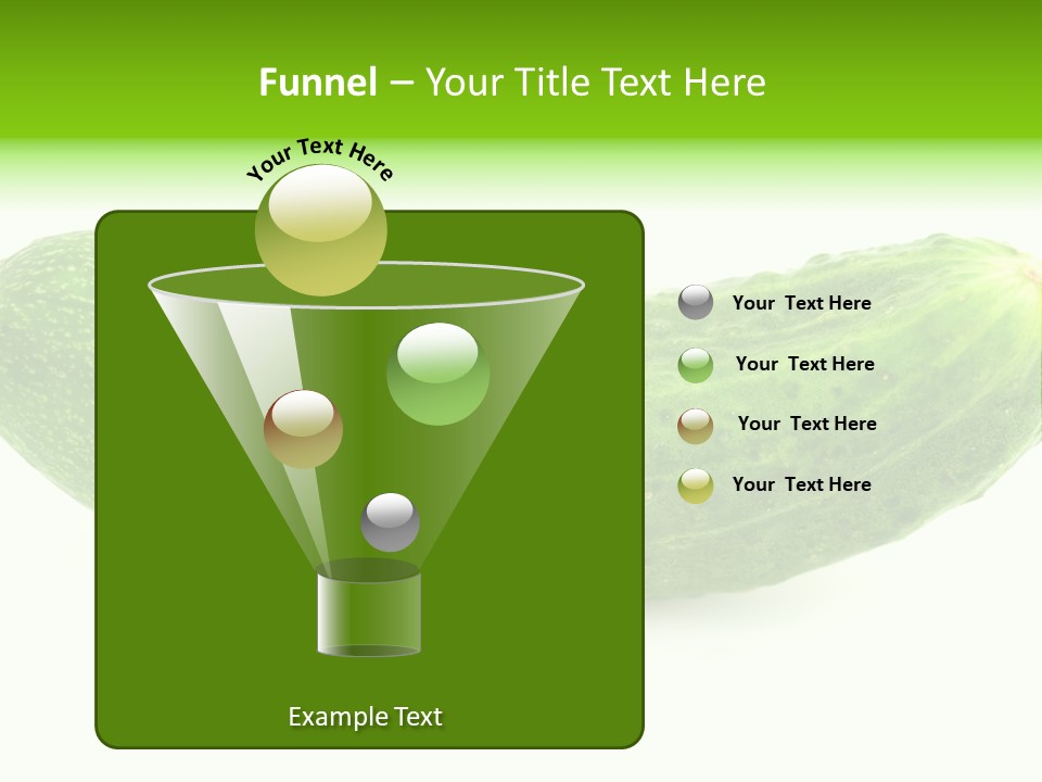 One Green Cucumber On A White Background. PowerPoint Template