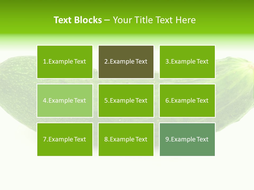 One Green Cucumber On A White Background. PowerPoint Template