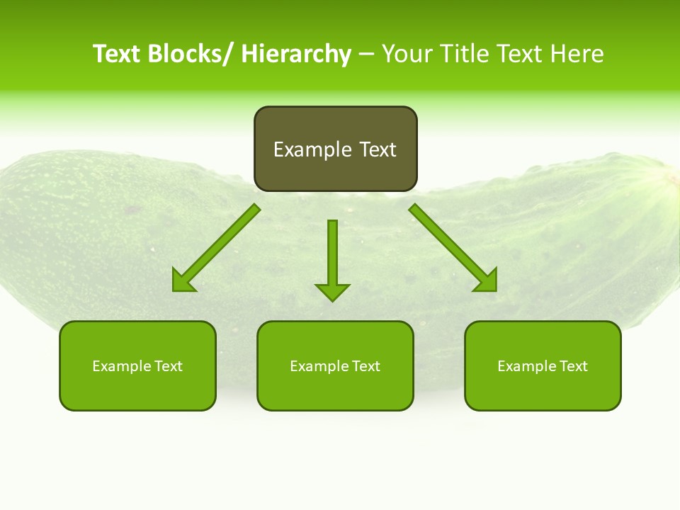 One Green Cucumber On A White Background. PowerPoint Template