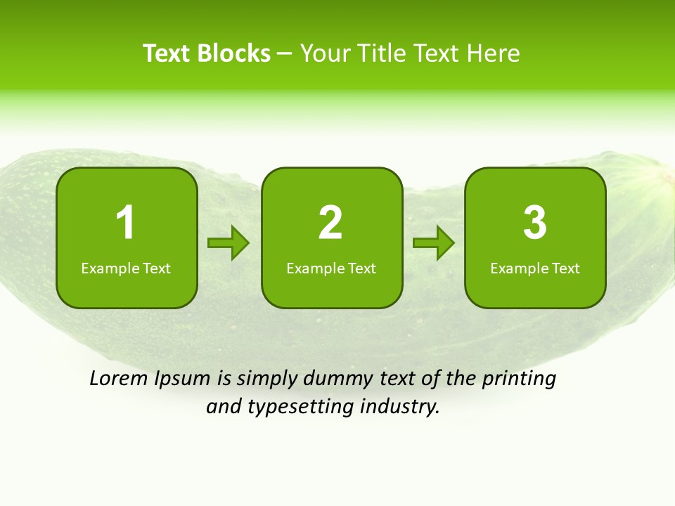 One Green Cucumber On A White Background. PowerPoint Template