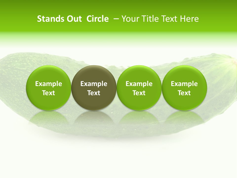 One Green Cucumber On A White Background. PowerPoint Template