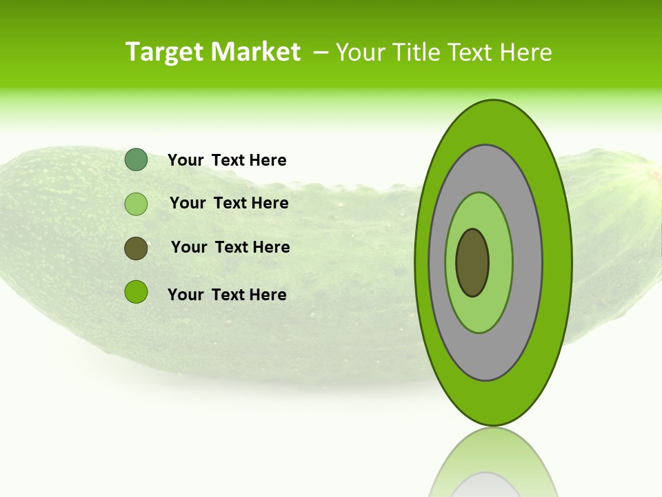 One Green Cucumber On A White Background. PowerPoint Template