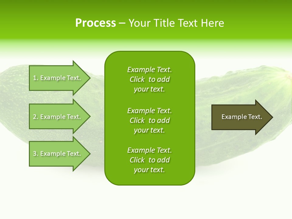 One Green Cucumber On A White Background. PowerPoint Template