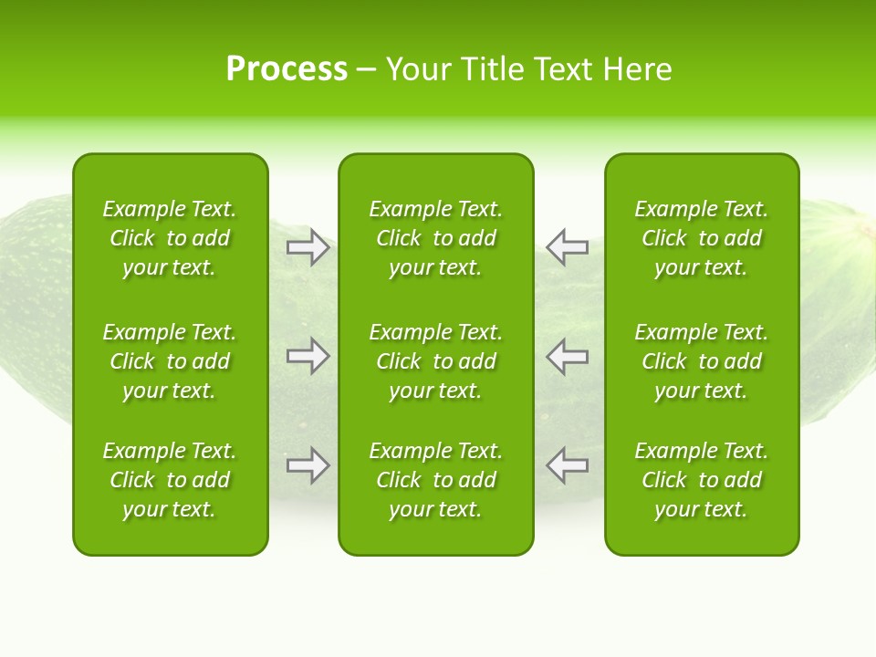 One Green Cucumber On A White Background. PowerPoint Template