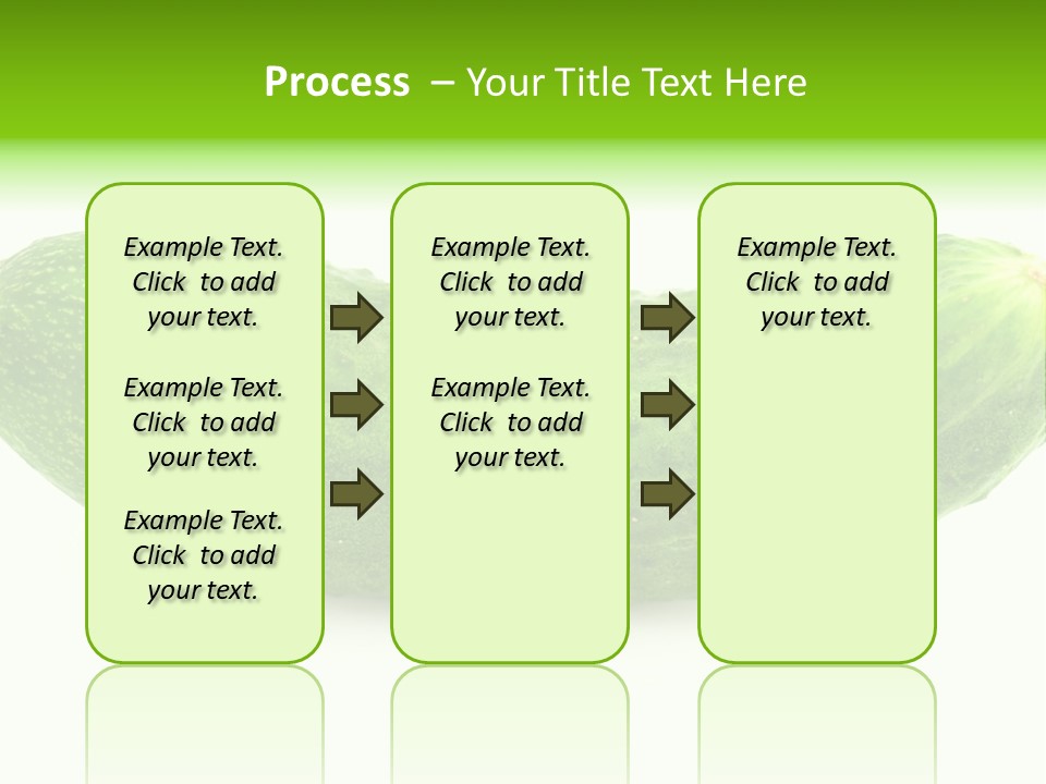 One Green Cucumber On A White Background. PowerPoint Template