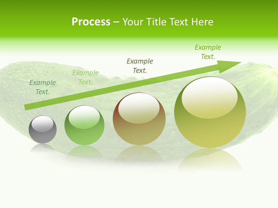 One Green Cucumber On A White Background. PowerPoint Template