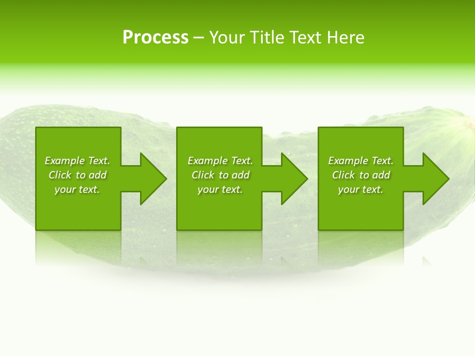 One Green Cucumber On A White Background. PowerPoint Template